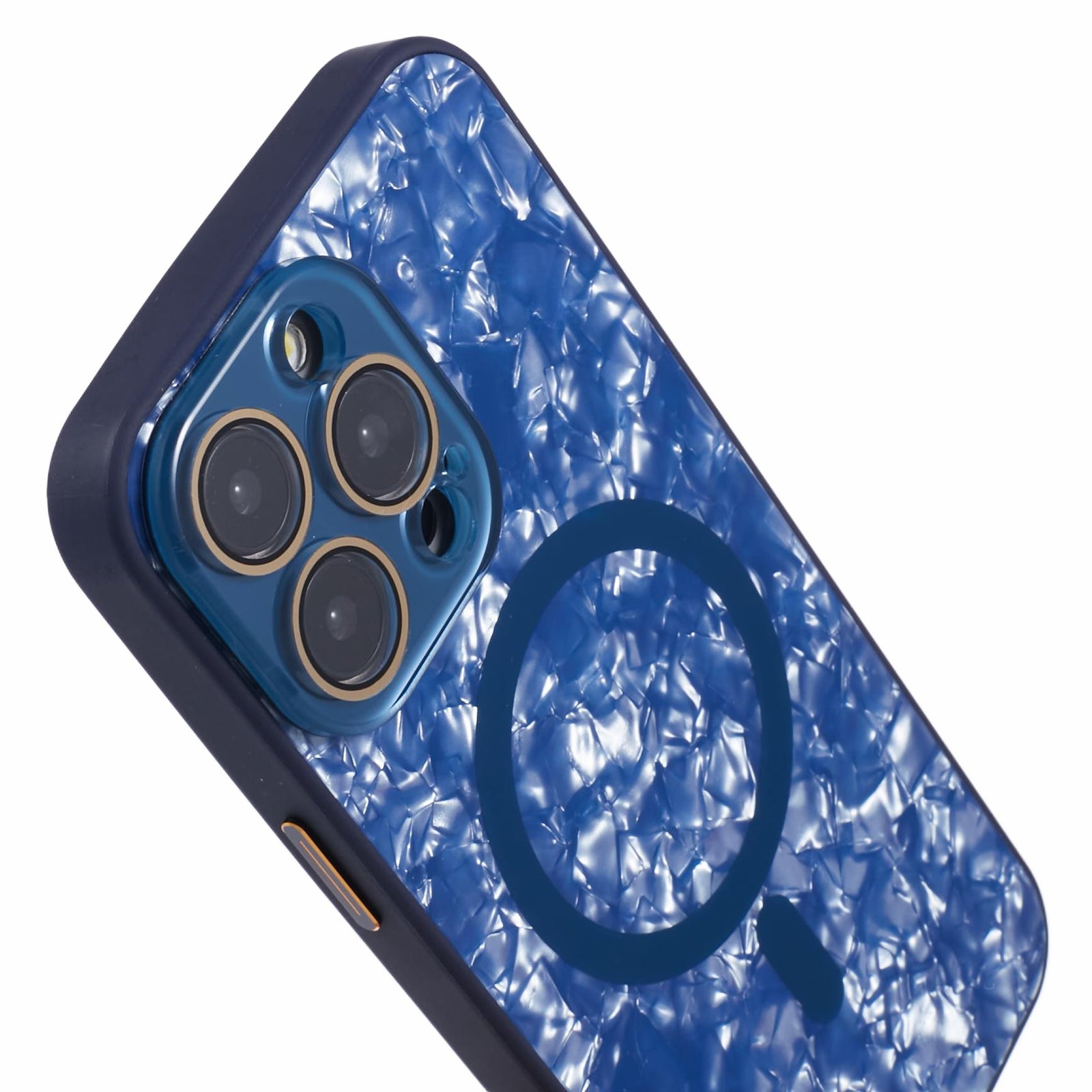 YUX Series For iPhone 13 Pro Max 6.7 inch Case Compatible with MagSafe PU+Acrylic Shell with Cracked Ice Pattern YUX Series For iPhone 13 Pro Max 6.7 inch Case Compatible with MagSafe PU+Acrylic Shell with Cracked Ice Pattern